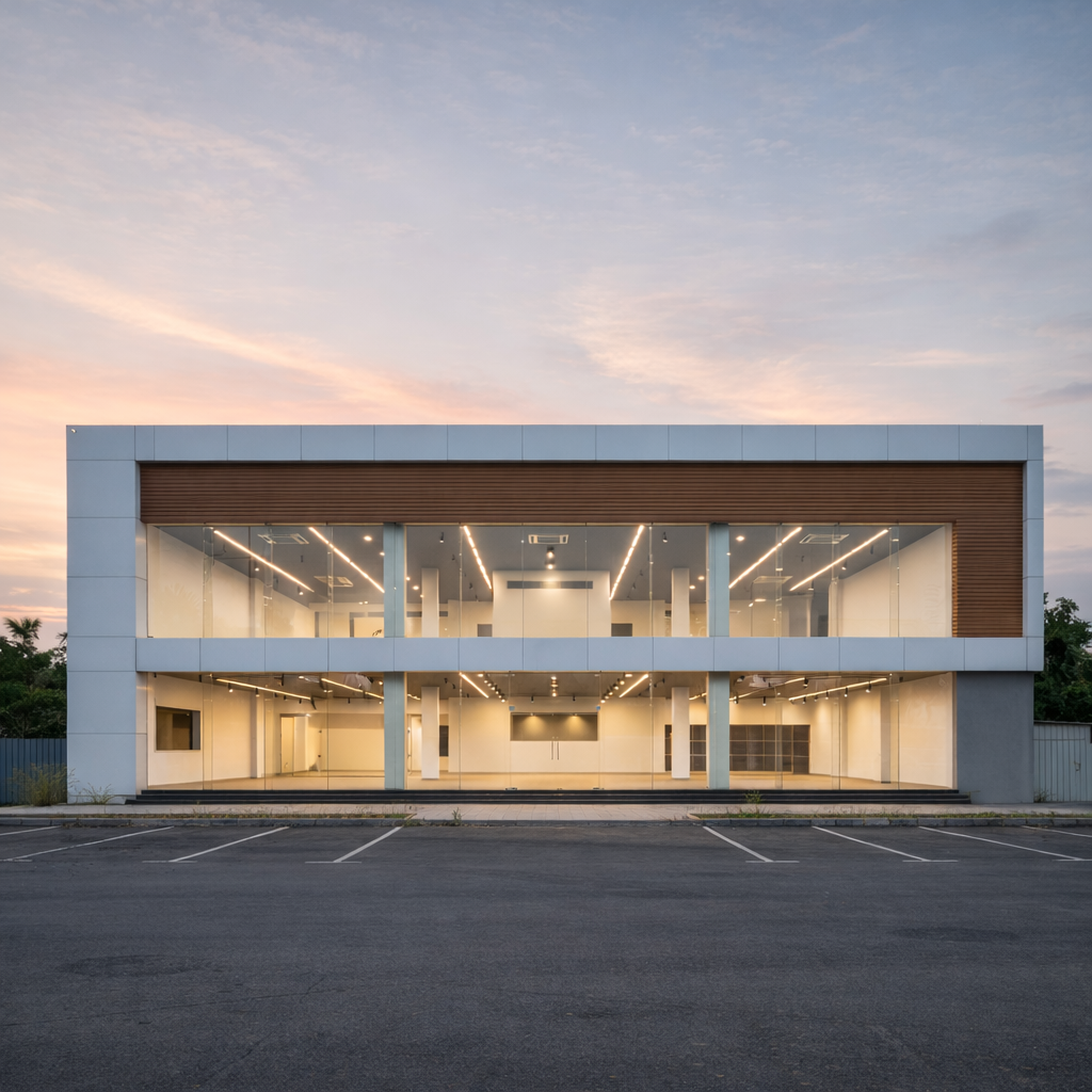 image of an illuminated showroom